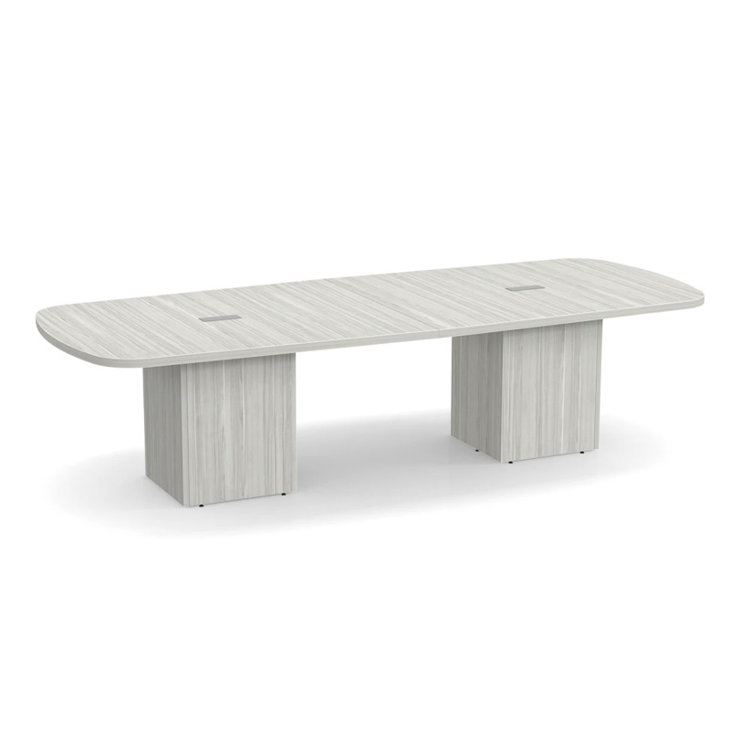 Arena Conference Table 10 Ft with Cube Base - Silver Birch