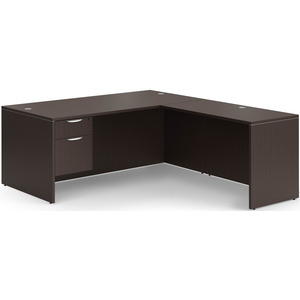 CLALD2041- Classic L-Shape Desk 71" W x 30" D with 42" Return and Box/File Pedestal- Espresso