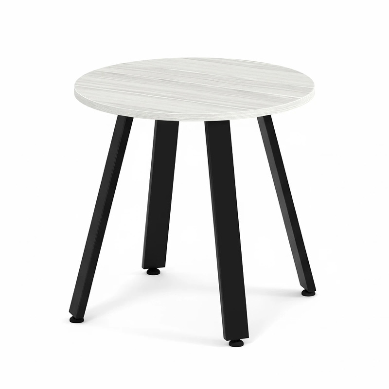 Signature Round Meeting Table 30" - Silver Birch with Black Metal Legs