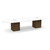 12' Classic Racetrack Conference Table with Cube Base - White Top, Modern Walnut Base
