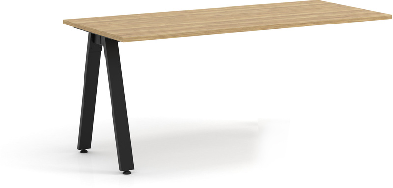 Signature Desk Return 24" x 48" - Aspen with Black Metal Legs