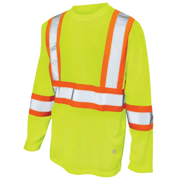 TOUGH DUCK ST10 - Micro Mesh Long Sleeve CSA T-Shirt - Fluorescent Green