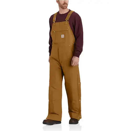CARHARTT 106672 - Loose Fit Firm Duck Insulated Bib Overall - 2 Warmer Rating - Carhartt Brown