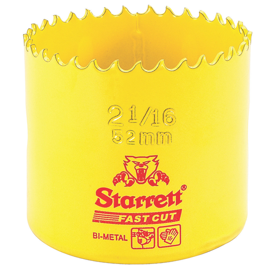 STARRETT FCH0216-G 2-1/16'' (52mm) Fast Cut Straight Pitch Bi-Metal Hole Saw
