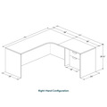 Classic L-Shape Workstation 71" x 71" with Right Hand Return and Box/File Pedestal - Espresso