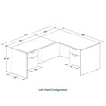 Classic L-Shape Desk 77" x 60" with 2 Box/File Pedestals - Newport Grey