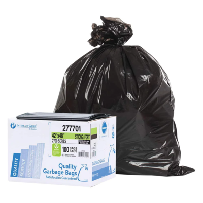 Garbage Bags - Black - 42" x 48" - Strong