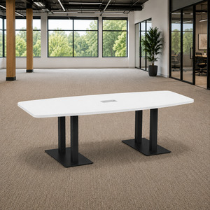 PALBS4236N BLACK- 8 ft. Classic Boat Shape Conference Table with Black Palmer Base