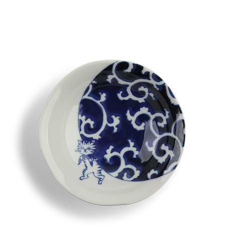 Bowl Blue & White Cat Burglar 5.25"