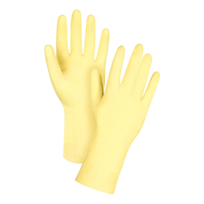 Chemical-Resistant Gloves - Latex - Flock-Lined - 18 mil - 12" Length - Large