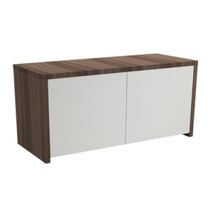 CLAHU4001 - Wall Mounted Hutch w/Laminate Doors - Modern Walnut w/White Doors