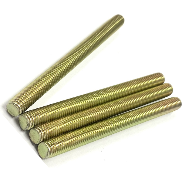 1/4" - 20 X 1" FULLY THREADED STRAIGHT ROD SAE J429 GR 8 ZINC TRIVALENT YELLOW