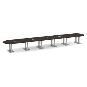 24ft Racetrack, Palmer base Conference Table: ESPRESSO PALRT3288NESPBRU
