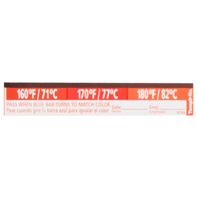 Taylor 8769 TempRite® Dishwasher Temperature Test Labels