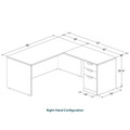 Classic L-Shape Desk 72" x 66" with Box/Box/File Pedestal - Aspen