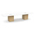 12' Classic Boat Shape Conference Table with Cube Base - White Top, Aspen Base