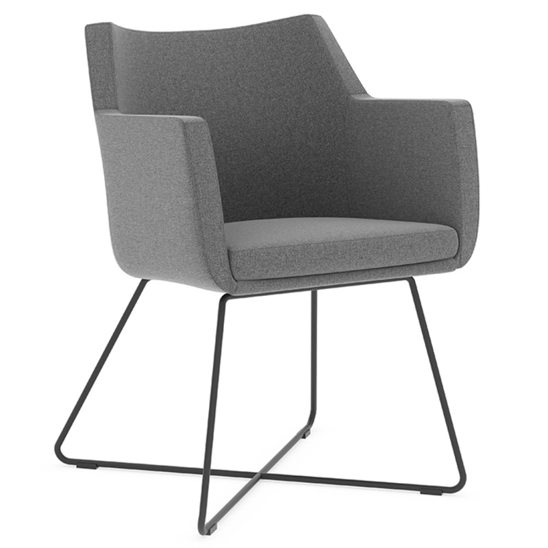 CHK77591GRY4111 - Hady Guest Chair with Cross Sled Base