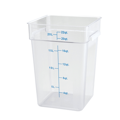 Winco PCSC-22C 22 qt Polycarbonate Square Food Storage Container