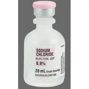 Sodium Chloride 0.9%, 20ml x  25 Vials PF NDC 63323018620