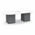 8' Classic Racetrack Conference Table with Cube Base - White Top, Coastal Gray Base