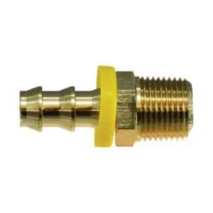 Straight Adapter, 5/8-in Push-On Hose Barbed x 3/8-in MNPTF, Brass