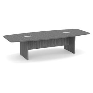 10ft Boat Shape, slab base Conference Table: NEWPORT GRAY 