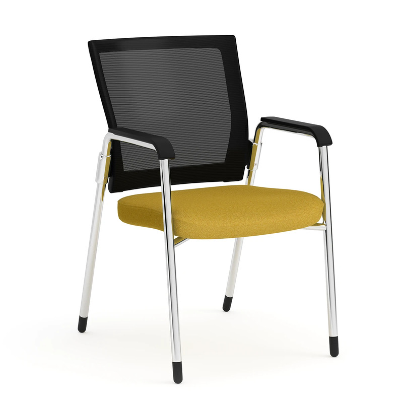 Propel Guest Chair - Black Mesh Back with Yellow Seat