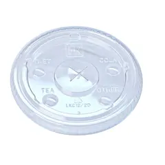 LKC12-20, FABRI-KAL CLEAR FLAT, STRAW SLOT LID, 1000/CS