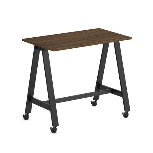 Signature Bistro Table 24" x 48" - Modern Walnut with Black Legs