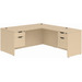 CLALD1035- Classic L-Shape Desk 60" W x 30" D with 47" Return and 2 Box/File Pedestals- Maple
