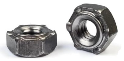 M6 - 1 HEX WELD NUT SHORT PILOT 6 PROJ LOW CARBON STEEL PLAIN PER PRINT