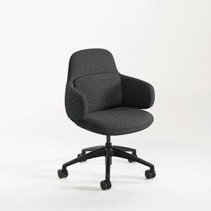 CHK73400 VIVA CLUB CHAIR w/ NYLON BASE - Black base, Charcoal Seat