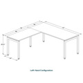 Elements L-Shape Desk 78" x 72" x 30"D - Newport Grey with Silver Legs