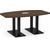 8' Classic Boat Shape Conference Table with Palmer Base - Modern Walnut Top, Black Base