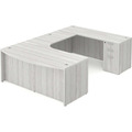 Classic U-Shape Bowfront Executive Workstation 107" x 71" Right Hand with Box/Box/File Pedestal - Silver Birch