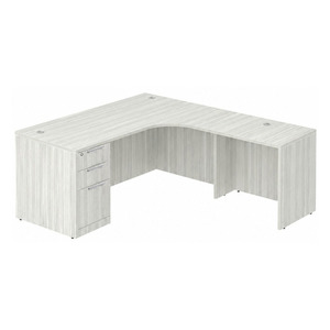 CLALD1014R Radius L-Shape Typical 71" X 72" Desk- Silver Birch
