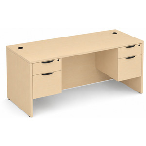 CLASD1031- Classic Desk 71" W x 36" D with Two Hanging Pedestals- Maple