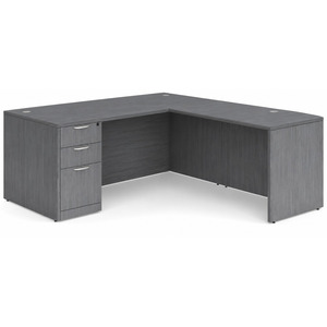 CLALD1046- Classic L-Shape Desk 71" W x 36" D with 47" Return and Box/Box/File Pedestal- Coastal Gray