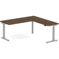 Enhance Electric Height-Adjustable L-Shape Desk 72" X 72" - Modern Walnut with Silver Base