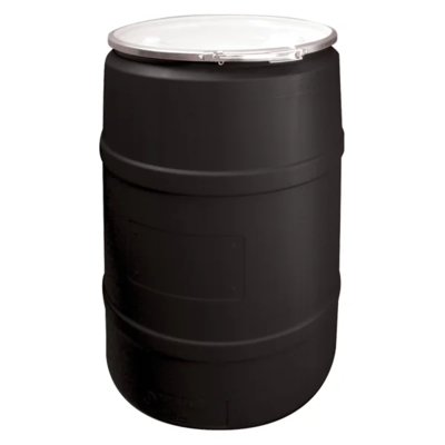 Polyethylene Drum - Open Top - 55 Gallon - Black - UN Rated