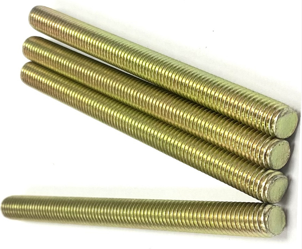 1/4" - 20 X 6" FULLY THREADED STRAIGHT ROD SAE J429 GR 8 ZINC TRIVALENT YELLOW