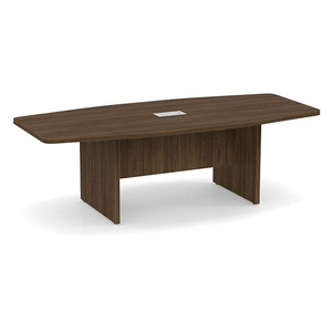 8ft Boat Shape, slab base Conference Table: MODERN WALNUT 
