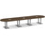 16' Classic Racetrack Conference Table with Palmer Base - Modern Walnut Top, Brushed Silver Base