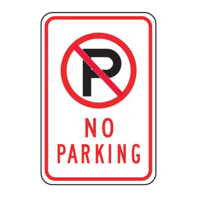 No Parking Sign - 18" x 24" - Aluminum - English