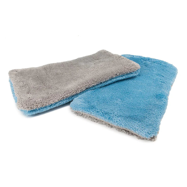 Double Wide Extra-Long Microfiber Wash Pad (Blue/Gray) 9" X 16" 2 pack