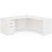 CLALD1005L- Left-Handed Classic L-Shape Workstation 66" W x 24" D with 42" Return and Box/Box/File Pedestal- White