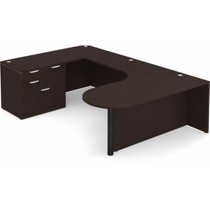 CLAUD1007L Executive Bullet U-Shape Typical 71" X 101" Desk- Espresso/Black