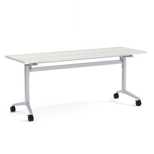 Nestling Flip Top Table 24" X 72" - Silver Birch Top with Silver Base