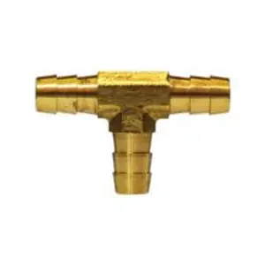 Tee, 3/8-in Hose Barbed x 3/8-in Hose Barbed x 3/8-in Hose Barbed, Brass