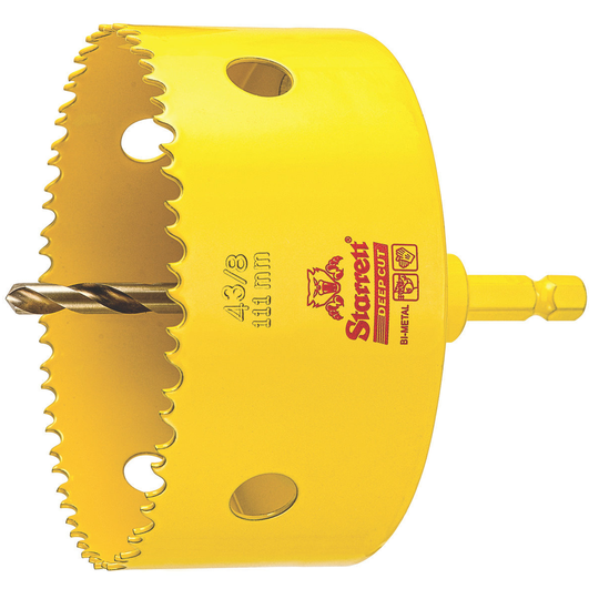 STARRETT ADCH0438 4-3/8'' (111mm) NVP Deep Cut Bi-Metal Hole Saw with Arbor